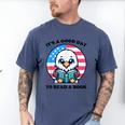 A Good Day To Read a Book Reading Eagle With American Flag Men's Comfort Colors T-Shirt Blue Jean