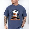Haunted By My TBR Boo Halloween Book Lover Librarian Men's Comfort Colors T-Shirt Blue Jean