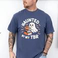 Haunted By My TBR Cute Ghost Book Reading Teacher Halloween Men's Comfort Colors T-Shirt Blue Jean