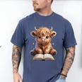 Highland Cow Reading Book Bookworm Men's Comfort Colors T-Shirt Blue Jean Highland Cow Reading Book Bookworm Men's Comfort Colors T-Shirt Blue Jean