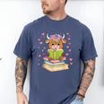 Highland Cow Reading Book Floral Bookworm Men's Comfort Colors T-Shirt Blue Jean Highland Cow Reading Book Floral Bookworm Men's Comfort Colors T-Shirt Blue Jean