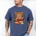 Highland Cow Reading Book Graphic Cow With Book Floral Men's Comfort Colors T-Shirt Blue Jean Highland Cow Reading Book Graphic Cow With Book Floral Men's Comfort Colors T-Shirt Blue Jean