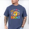 HUGvyn Preppy 100 Days In The Books Teacher Reading Coffee Men's Comfort Colors T-Shirt Blue Jean