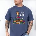 I'm Ok Read Book Reading Librarian Teacher Men Women Men's Comfort Colors T-Shirt Blue Jean