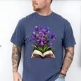 Irises Flowers Book Iris Floral Men's Comfort Colors T-Shirt Blue Jean