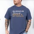 Jolabokaflod Because Books And Hot Chocolate Men's Comfort Colors T-Shirt Blue Jean Jolabokaflod Because Books And Hot Chocolate Men's Comfort Colors T-Shirt Blue Jean