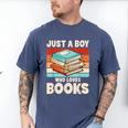 Just A Boy Who Loves Books Reading Bookworm Boys Kids Men's Comfort Colors T-Shirt Blue Jean