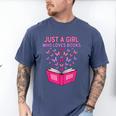 Just A Girl Who Loves Books Butterflies Reading Men's Comfort Colors T-Shirt Blue Jean