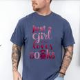 JUST A GIRL WHO LOVES BOOKS LIBRARIAN BOOK LOVERS BOOKWORM Men's Comfort Colors T-Shirt Blue Jean