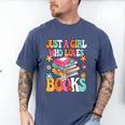 Just A Girl Who Loves Books Reading Cute Bookworm Girls Kids Men's Comfort Colors T-Shirt Blue Jean