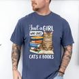 Just a Girl Who Loves Cats And Books Men's Comfort Colors T-Shirt Blue Jean