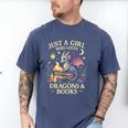 Just a Girl Who Loves Cute Dragons And Books Men's Comfort Colors T-Shirt Blue Jean Just a Girl Who Loves Cute Dragons And Books Men's Comfort Colors T-Shirt Blue Jean