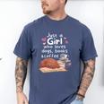 Just a Girl Who Loves Dogs Books Coffee T-Shirt Men's Comfort Colors T-Shirt Blue Jean
