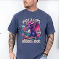 Just a Girl Who Loves Dragons And Books Dragon Men's Comfort Colors T-Shirt Blue Jean