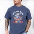 Just One More Chapter Skeleton Reading Book Bookworm Reader Men's Comfort Colors T-Shirt Blue Jean
