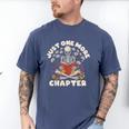 Just One More Chapter Skeleton Reading Book Lover Men's Comfort Colors T-Shirt Blue Jean