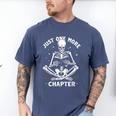 Just One More Chapter Skeleton Reading Bookworm Men's Comfort Colors T-Shirt Blue Jean
