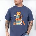 Kawaii Cat Coffee Books Teacher Men Women Girls Kids Men's Comfort Colors T-Shirt Blue Jean Kawaii Cat Coffee Books Teacher Men Women Girls Kids Men's Comfort Colors T-Shirt Blue Jean