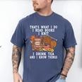 Knitting Reading Books Drinking Tea Knitter Knit Men's Comfort Colors T-Shirt Blue Jean