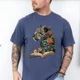 Leopard Book Flower Men's Comfort Colors T-Shirt Blue Jean