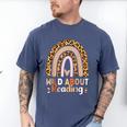 Leopard Teacher Wild About Reading Books Reader Librarian Men's Comfort Colors T-Shirt Blue Jean