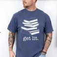Let's Get Lit Books Men's Comfort Colors T-Shirt Blue Jean Let's Get Lit Books Men's Comfort Colors T-Shirt Blue Jean