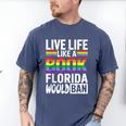 LGBTQ Quote Live Life Like A Banned Rainbow Book Men's Comfort Colors T-Shirt Blue Jean