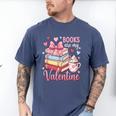 Librarian Books Are My Valentine Teacher Valentines Teach Men's Comfort Colors T-Shirt Blue Jean
