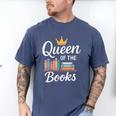 Librarian Queen Of The Books Book Reading Library Men's Comfort Colors T-Shirt Blue Jean