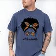 Librarian Teacher Messy Bun Life Book Library Back To School Men's Comfort Colors T-Shirt Blue Jean