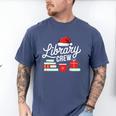 Library Crew Book Lovers Librarian Xmas Holiday Christmas Men's Comfort Colors T-Shirt Blue Jean