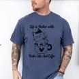 Life Is Better With Books Cats And Coffee Shirt Men's Comfort Colors T-Shirt Blue Jean