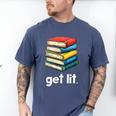 Get Lit With Books Men's Comfort Colors T-Shirt Blue Jean Get Lit With Books Men's Comfort Colors T-Shirt Blue Jean