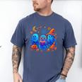 Little Ghost Coffee Tee Spooky Season Ghost Reading Book Men's Comfort Colors T-Shirt Blue Jean