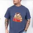 Love Book Coffee Heart Coquette Bow Valentines Day Men's Comfort Colors T-Shirt Blue Jean