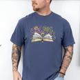 Mardi Gras Book Librarian Author Purple Beads Men's Comfort Colors T-Shirt Blue Jean