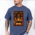 Melanin Girl Locs Book Lover Librarian Teacher Student Men's Comfort Colors T-Shirt Blue Jean