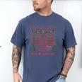 A Very Merry Bookmas Cozy Christmas Bookstore Holiday Cute Men's Comfort Colors T-Shirt Blue Jean