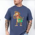 Monkey With a Book Men's Comfort Colors T-Shirt Blue Jean