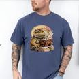 Nerdy Bearded Dragon Glasses Book Reading Men's Comfort Colors T-Shirt Blue Jean