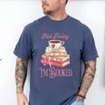 Not Today I'm Booked Book Lover Book Stack Coquette Bow Men's Comfort Colors T-Shirt Blue Jean