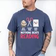 Nothing Beats Reading Rock Paper Scissors Book Lover Library Men's Comfort Colors T-Shirt Blue Jean