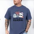 Nothing Beats Reading Rock Paper Scissors Book Lover Teacher Men's Comfort Colors T-Shirt Blue Jean
