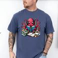 Octopus Reading Book Coffee Lover Bookaholic Bookworm Reader Men's Comfort Colors T-Shirt Blue Jean
