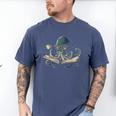 Octopus Reading Book Coffee Book Lover Bookworm Nerd Men's Comfort Colors T-Shirt Blue Jean