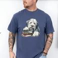 Old English Sheepdog Books Reading Dog Breed Graphic Men's Comfort Colors T-Shirt Blue Jean Old English Sheepdog Books Reading Dog Breed Graphic Men's Comfort Colors T-Shirt Blue Jean