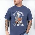 One More Chapter Skeleton Reading Books Lovers Readers Men's Comfort Colors T-Shirt Blue Jean