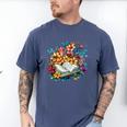Open Book With Colorful Floral Reading Magic Men's Comfort Colors T-Shirt Blue Jean