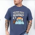 Orange Cat Reading Book 67 Six Seven Meme Men's Comfort Colors T-Shirt Blue Jean
