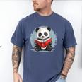 Panda With Book For Reading Enthusiasts Men's Comfort Colors T-Shirt Blue Jean Panda With Book For Reading Enthusiasts Men's Comfort Colors T-Shirt Blue Jean